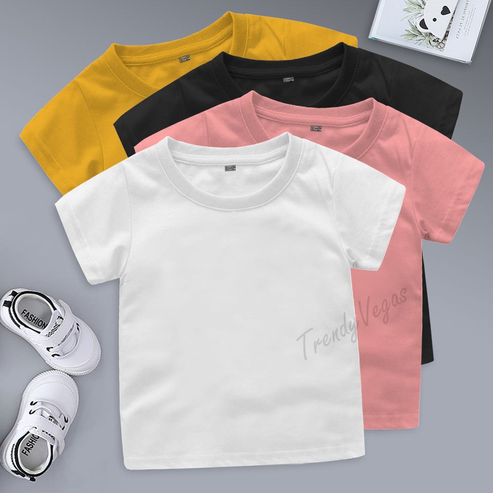 kaos polos anak //kaos anak polos 1-12 tahun/ baju anak polos 7 warna