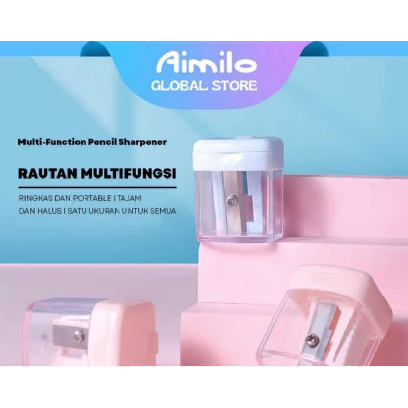 

Aimilo Rautan Serutan Pensil Putar Sharpener Dengan Penutup