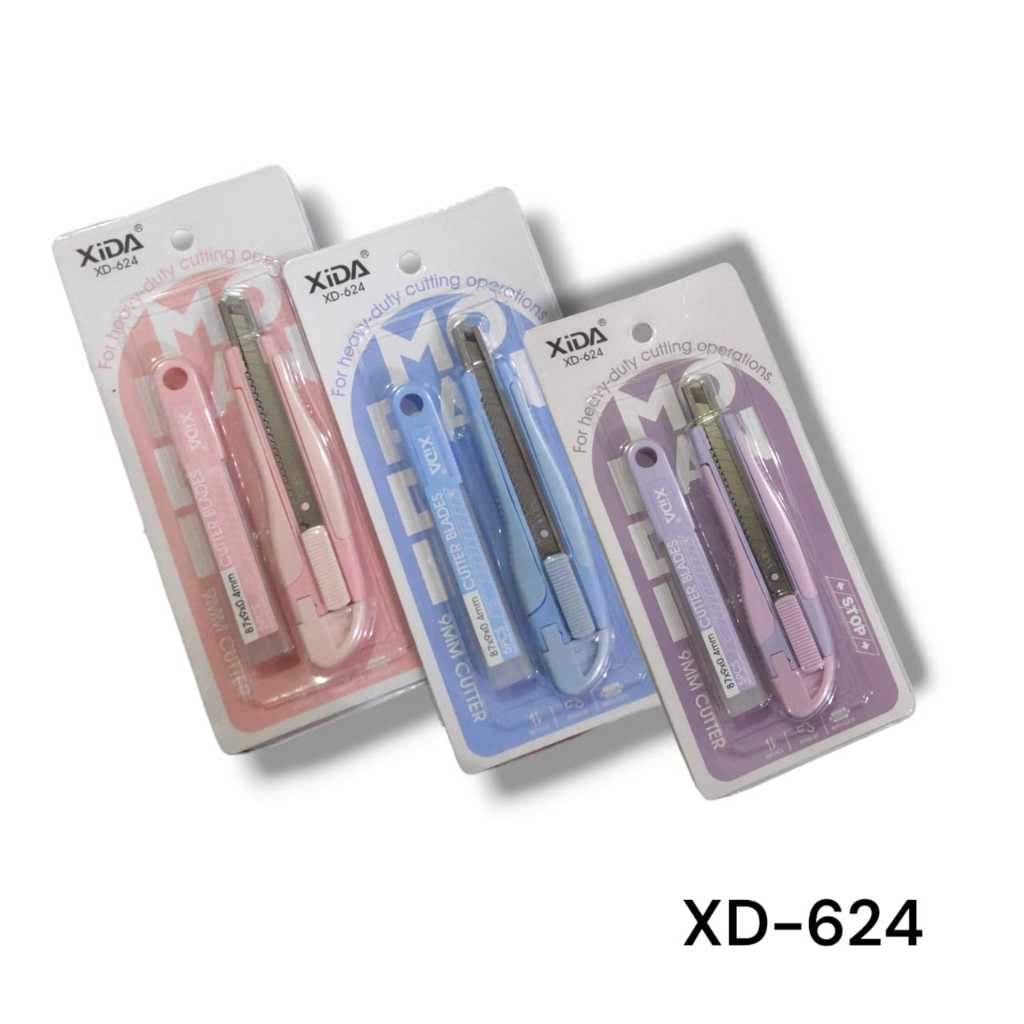 

Pisau Cutter Kecil Set + Refill Isi Soft Color Pastel XIDA XD-624