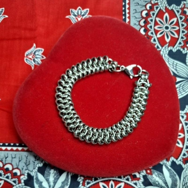 GELANG PUNGGUNG NAGA BESI PUTIH ( PRIA )