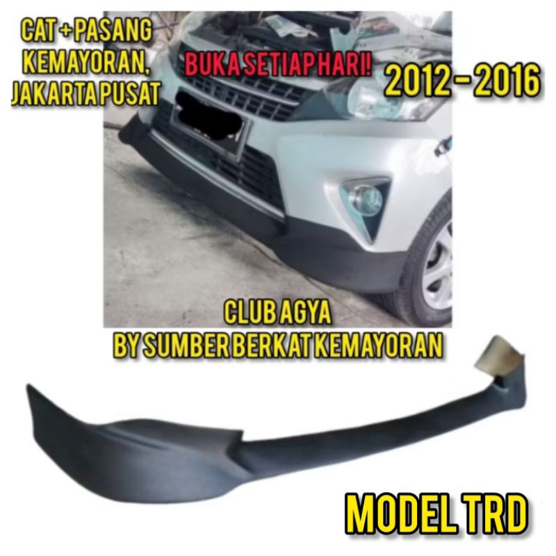 CAT PASANG BODYKIT DI TOKO CLUB AGYA MODEL TRD TAHUN 2012 2013 2014 2015 2016 FULL SET BODY KIT