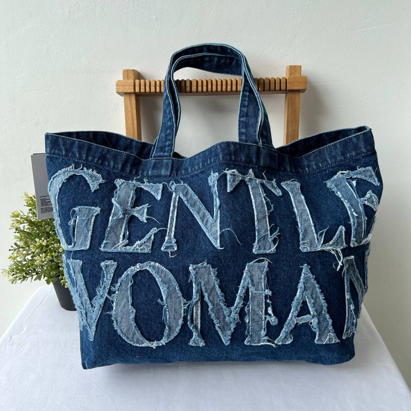 Gentle Woman Denim Tote Bag Navy 36/50.5x15x31