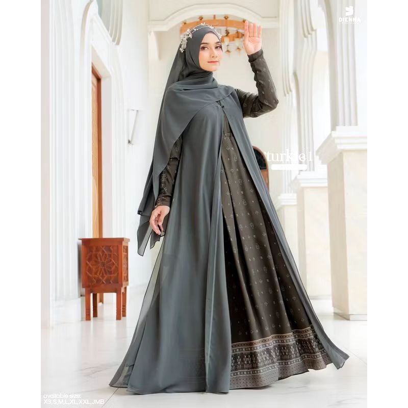 PRELOVED Turkie dress by dienna gamis ORI | Gamis set outer busui friendly