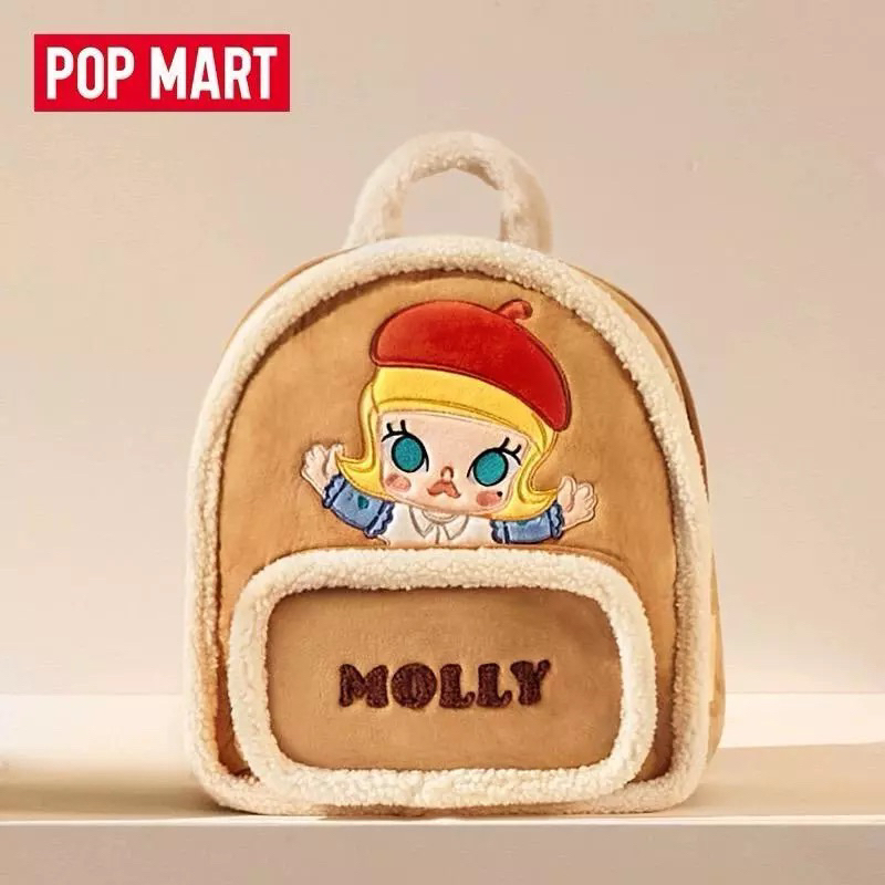 Pop Mart Molly Classic Series Suede Backpack