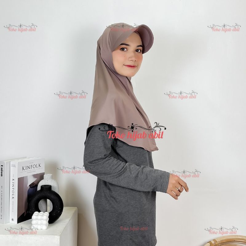 Jilbab Instan Sport Topi Dewasa Ukuran M Jersey Premium I Hijab Sporty Wanita Muslimah