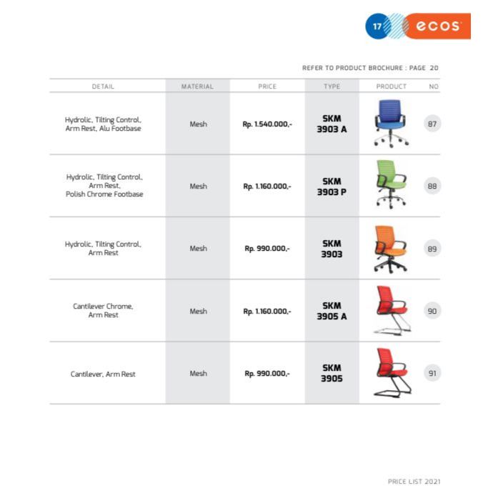 Kursi Kantor Chairman Ecos SKM 3903 A SKM 3903 Р SKM 3903 SKM 3905 A SKM 3905