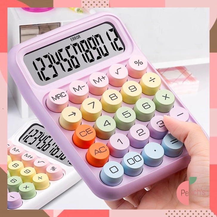 

KODE B44D PEACHs 6187 Cute Calculator Electronic Warna Permen Penampilan Manis untuk Alat Bantu Anda