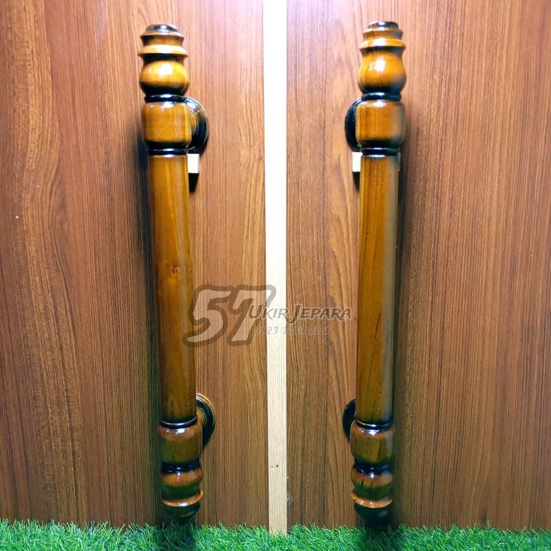 Handle Handel Gagang Tarikan Pegangan Untuk Pintu Model Bundar Panjang Kayu Jati Moderen Murah (M4)