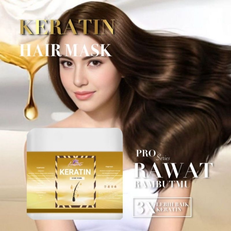 Hair Mask Smooth keratine meluruskan melembutkan rambut Anak Dewasa 250ML