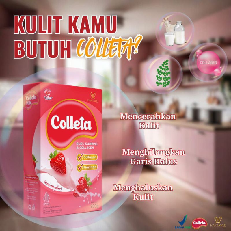 

Colleta SUSU KAMBING Plus Collagen Bagus Untuk Memutihkan Kulit Secara Alami 100% Aman