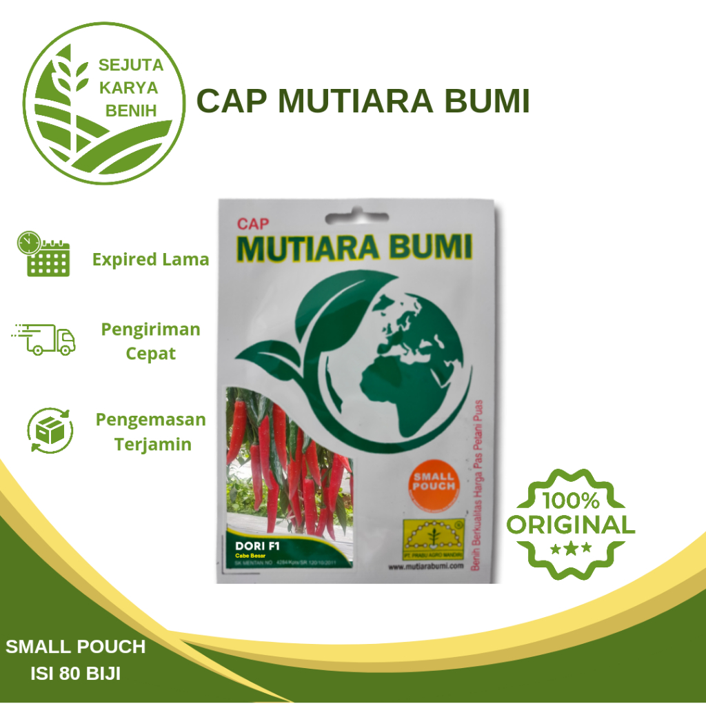 Benih Cabe Besar Dori F1 Small Pouch isi 80 biji Cap Mutiara Bumi