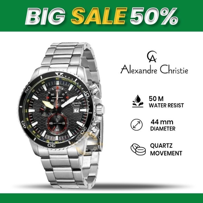 SALE Jam Tangan Pria Alexandre Christie AC 6482 MC BSSBA Original Resmi