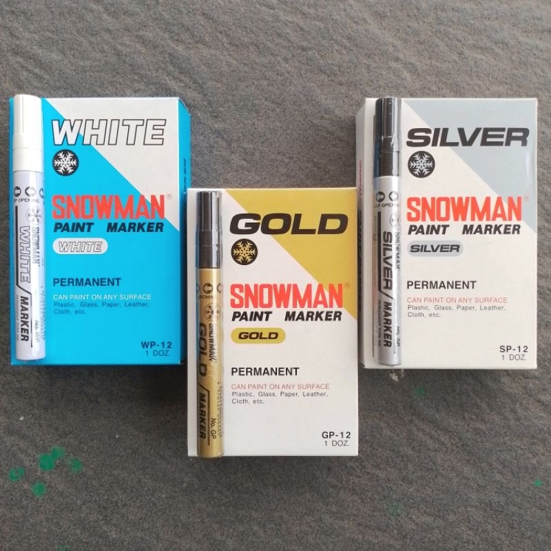 

Spidol Snowman GP-12 ( Gold ) SP-12 ( Silver ) WP-12 ( White ) Paint Marker ( Pcs ) [ Original ]