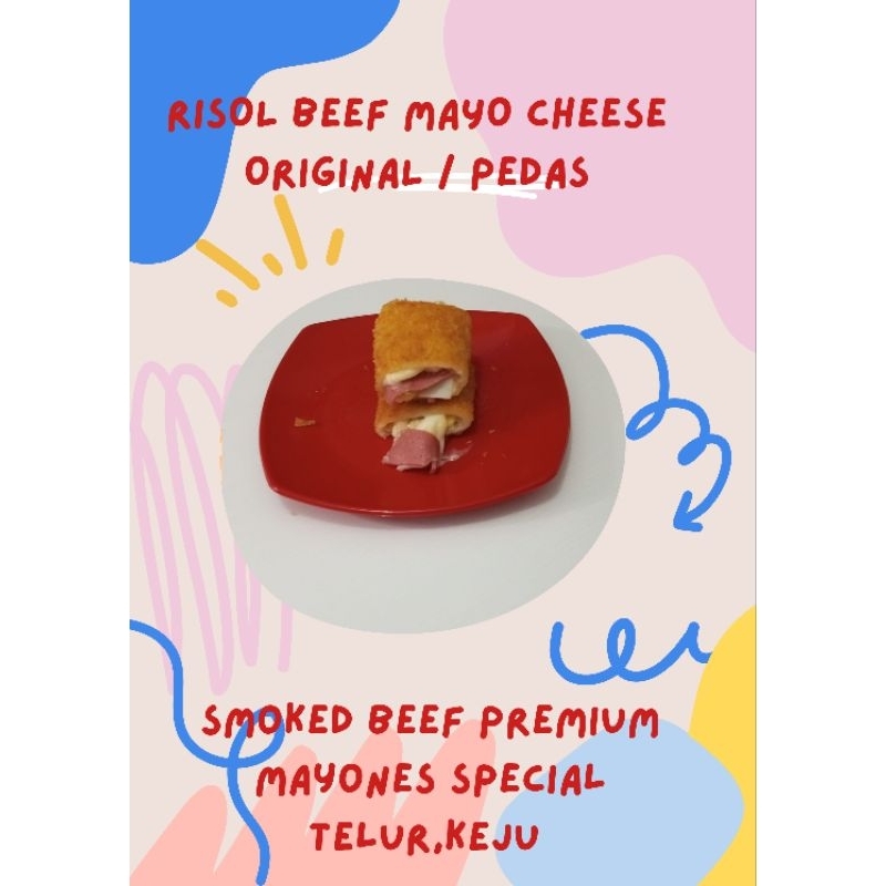 

RISOL BEEF MAYO CHEESE ORIGINAL ( tidak pedas) isi 5 ( FROZEN / MENTAH)