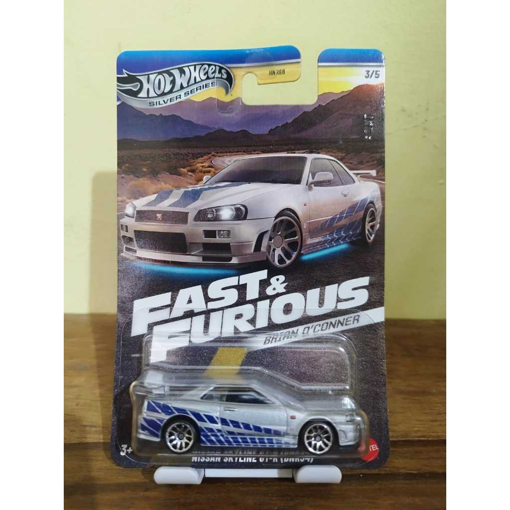 Hot Wheels FNF Nissan Skyline GT-R R34 Silver Brian FREE PROTECTOR