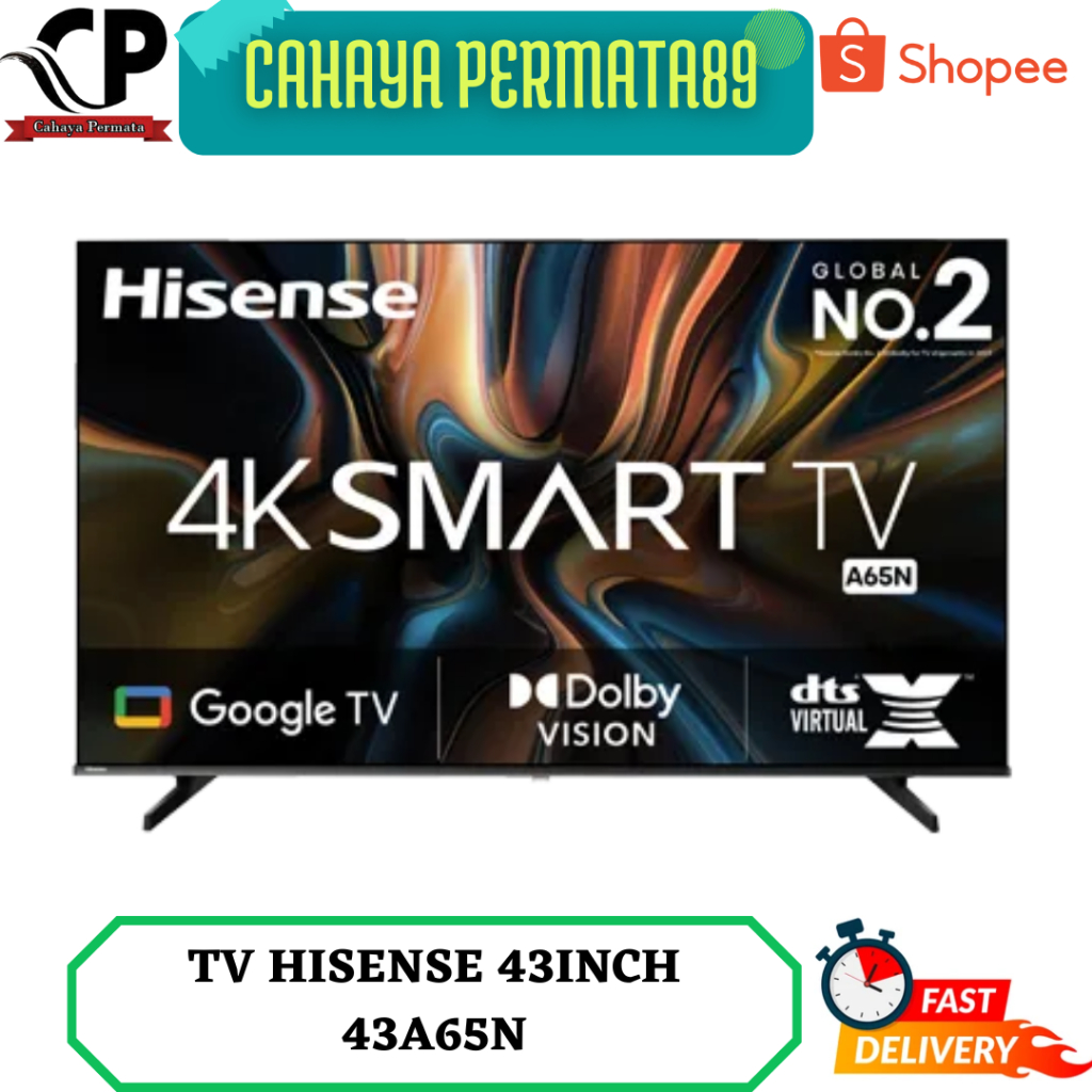 HISENSE 43A65N SMART GOOGLE TV 43INCH ULTRA HD 4K - 43A65N