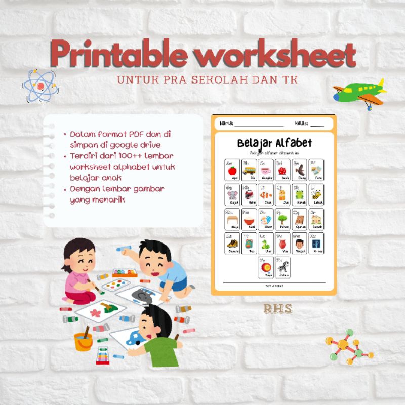 WORKSHEET PRINTABLE anak usia 2-7 tahun (PAUD & TK)