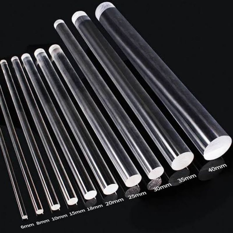 

akrilik padat bening batangan acrylic solid rod clear akrilic as 3mm - 15mm