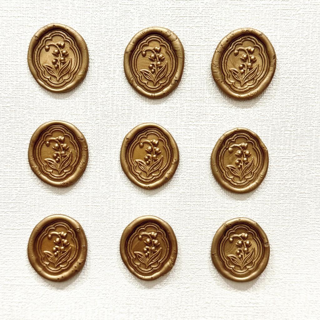 

Canne (Antique Gold) - 1 Pieces Wax seal coinbulat sticker instan segel vintage undangan / DIY Hampers / Wax Octagon GUN
