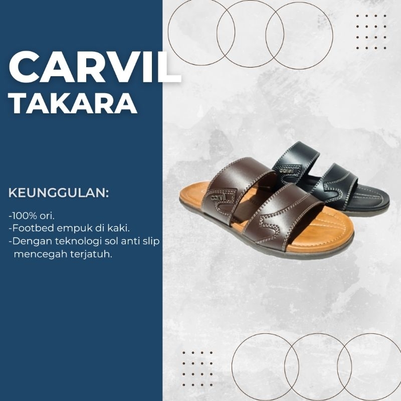 Sandal Flat Pria Carvil Takara Ori