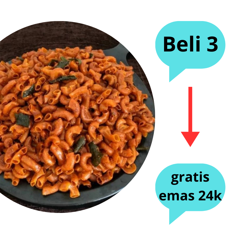 

Makaroni bantet pedas daun jeruk kemasan 1kg 500g 250g murah meriah rasa pedas gurih dan nagih