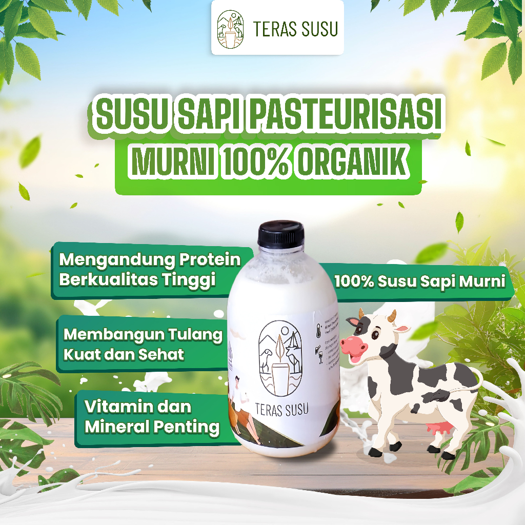 

Susu Sapi Pasteurisasi 1 Liter (Susu Sapi GRASSFED) Murni 100% Asli | Siap Minum