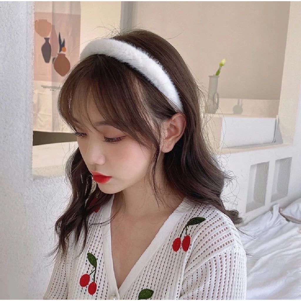 Korea Fur Headband Style / Bando Korea Bulu / Bandana Kepala Rambut Accesories Cantik Warna Warni / 
