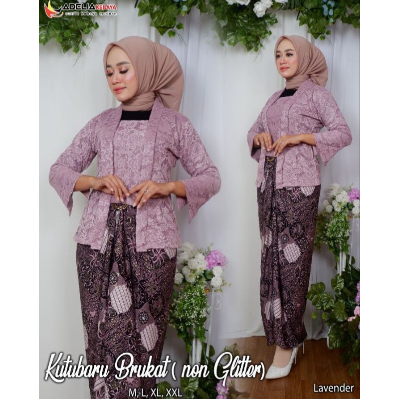 Setelan kebaya Blouse kutubaru brukat Non gilter Bawahan Rok lilit kebaya Modern kebaya kekinian keb