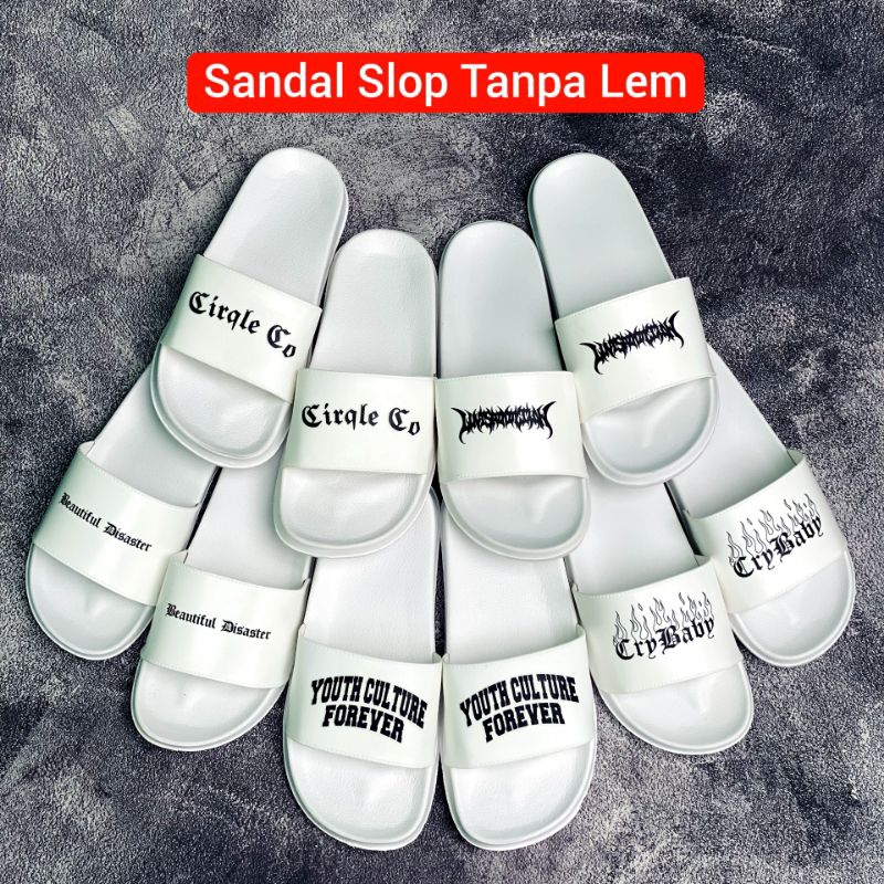 Sandal Slop Pria Tanpa Lem Sendal Slop Distro Sandal Slide Gragaz