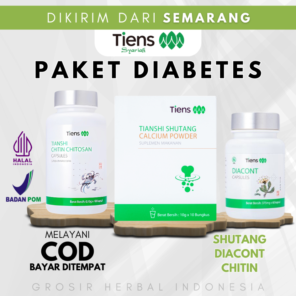 PAKET PRODUK TIENS UNTUK DIABETES MELITUS OBAT FITOFARMAKA TIENS SHUTANG CALCIUM POWDER DIACONT DIAB