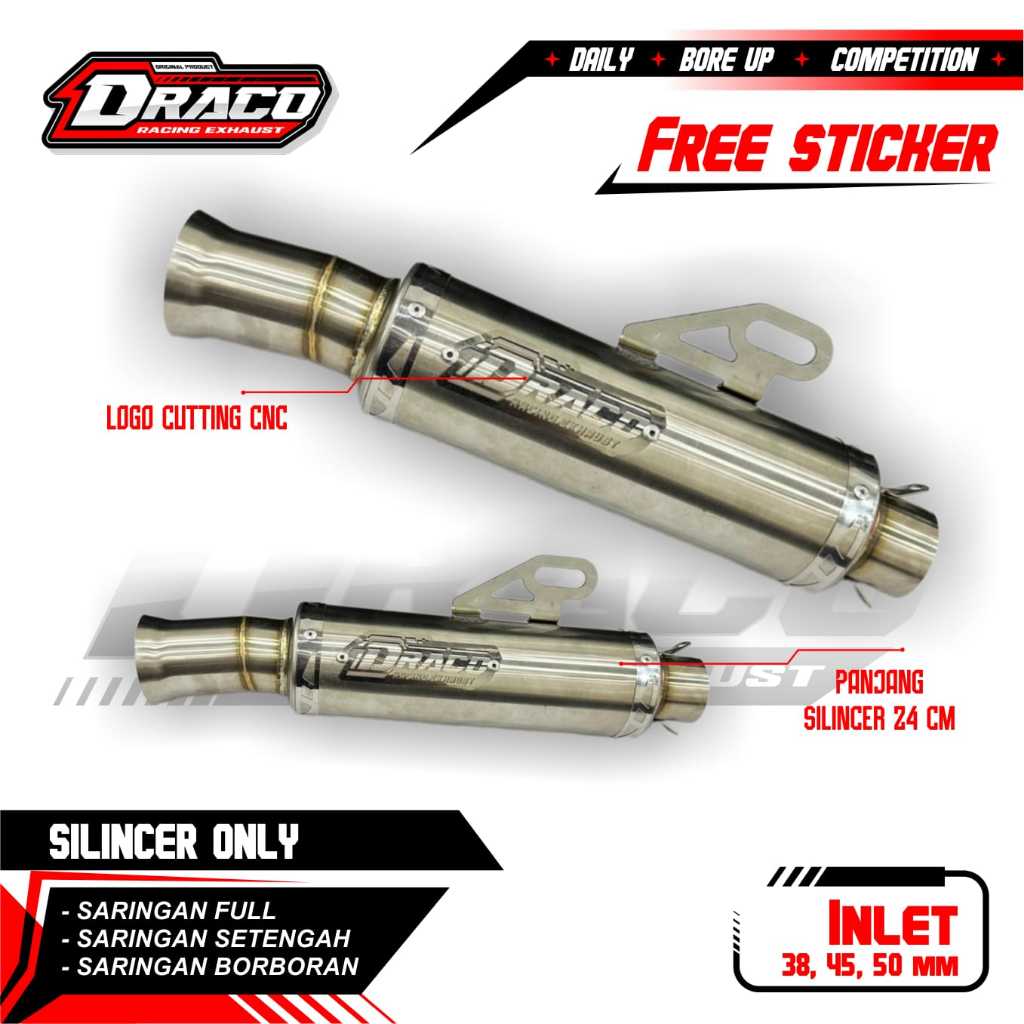 Knalpot Racing Samlong Type Moncong Medwick ORIGIAL Draco