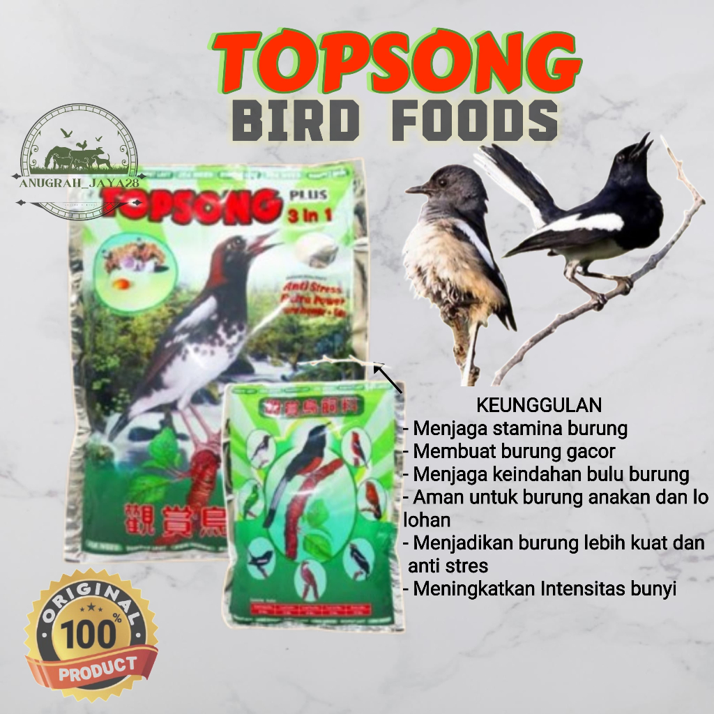 TOPSONG VOER 3 IN 1 PAKAN BURUNG TOPSONG PUR