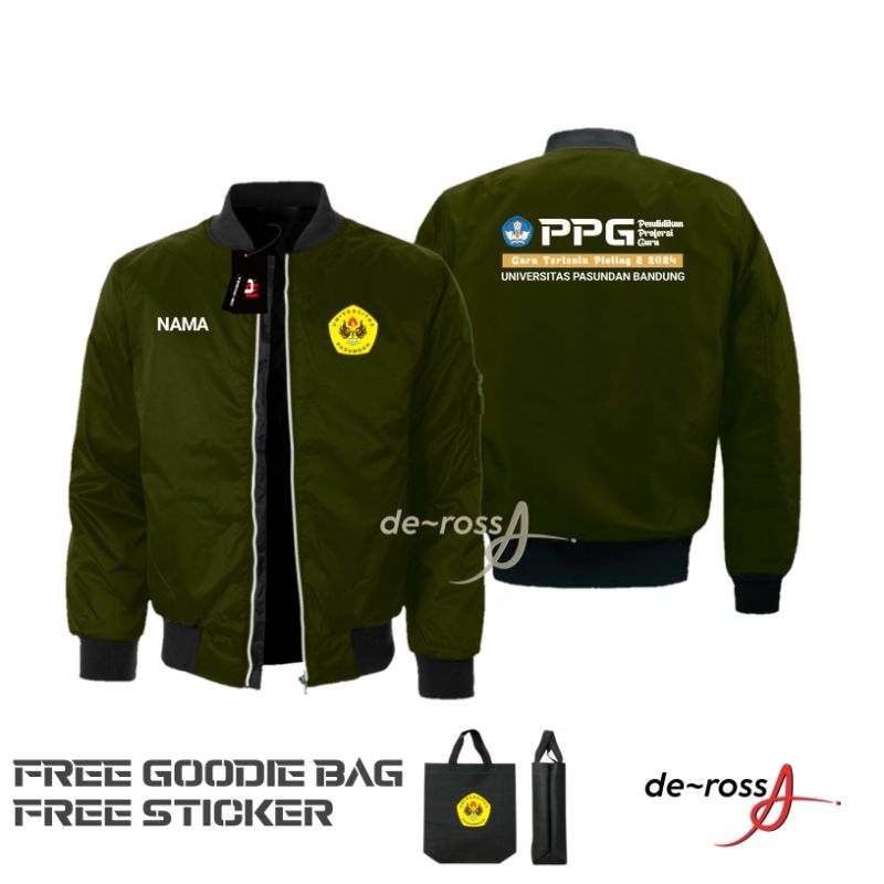 Jaket PPG univ,Pasundan bandung - Taslan free goodiebag Waterproof
