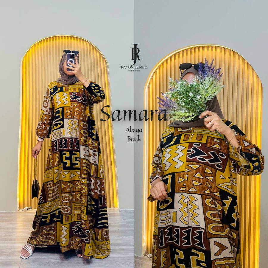 Abaya Samara Jumbo LD 130 Rayon Premium Resleting Depan - Abaya Mewah Elegan Kondangan Pengajian