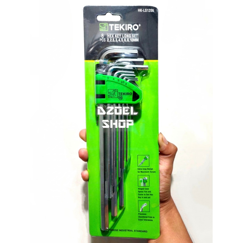 Tekiro Kunci L Set Panjang 8 Pcs 2-10 mm / Hex Key Long Set 8pcs original