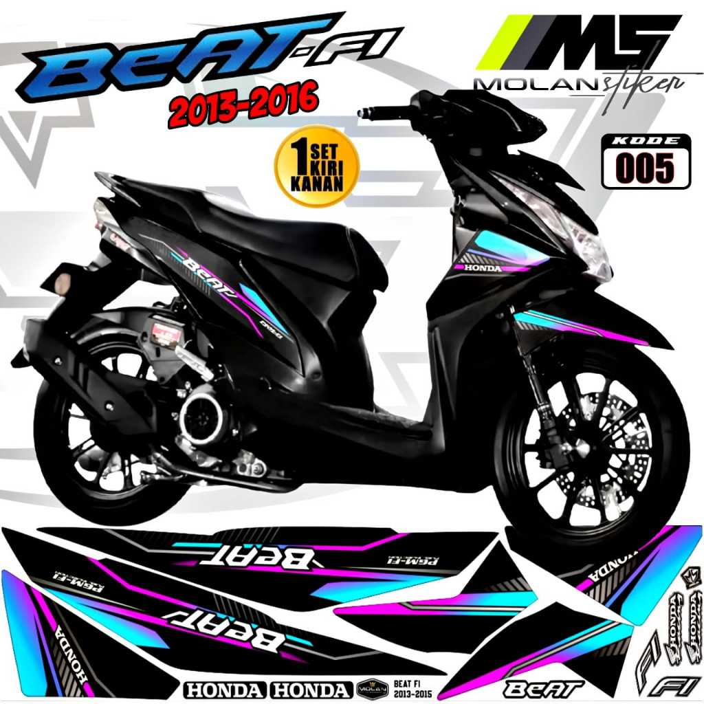Decal Sticker Striping Variasi Beat Fi 2013-2015 Honda Beat FI/Striping Beat FI