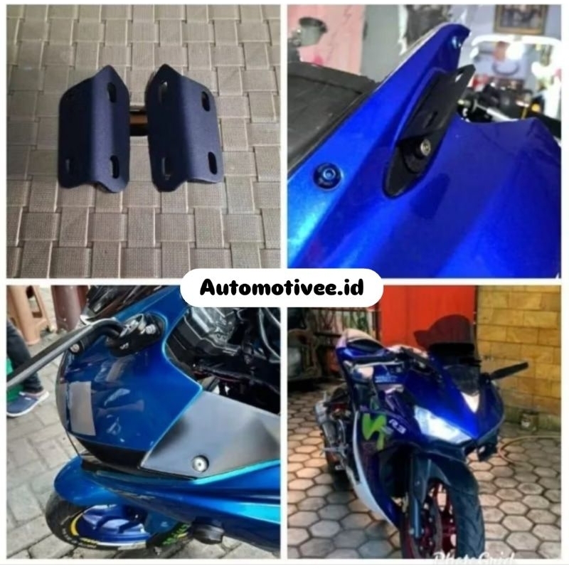 Breket Dudukan Spion Winglet di Fairing Yamaha R25 breket spion winglet fairing R25 brekét r25