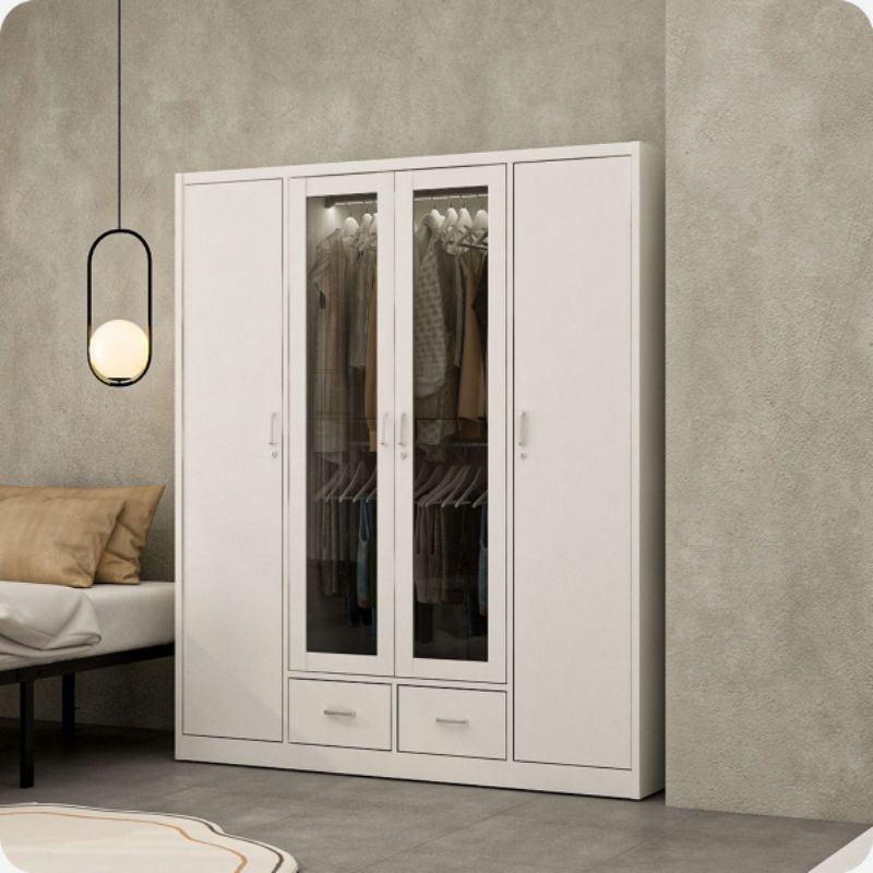 PIRA - LINIO 4P FGD MWD LEMARI PAKAIAN BESI 4 PINTU DENGAN LACI DAN LED
