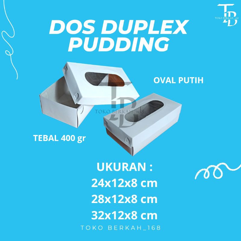 

(ISI 10 PCS) DOS / DUS DUPLEX PUDDING OVAL PUTIH / DOS PUDDING BAHAN DUPLEX / DUS HAMPERS MIKA OVAL
