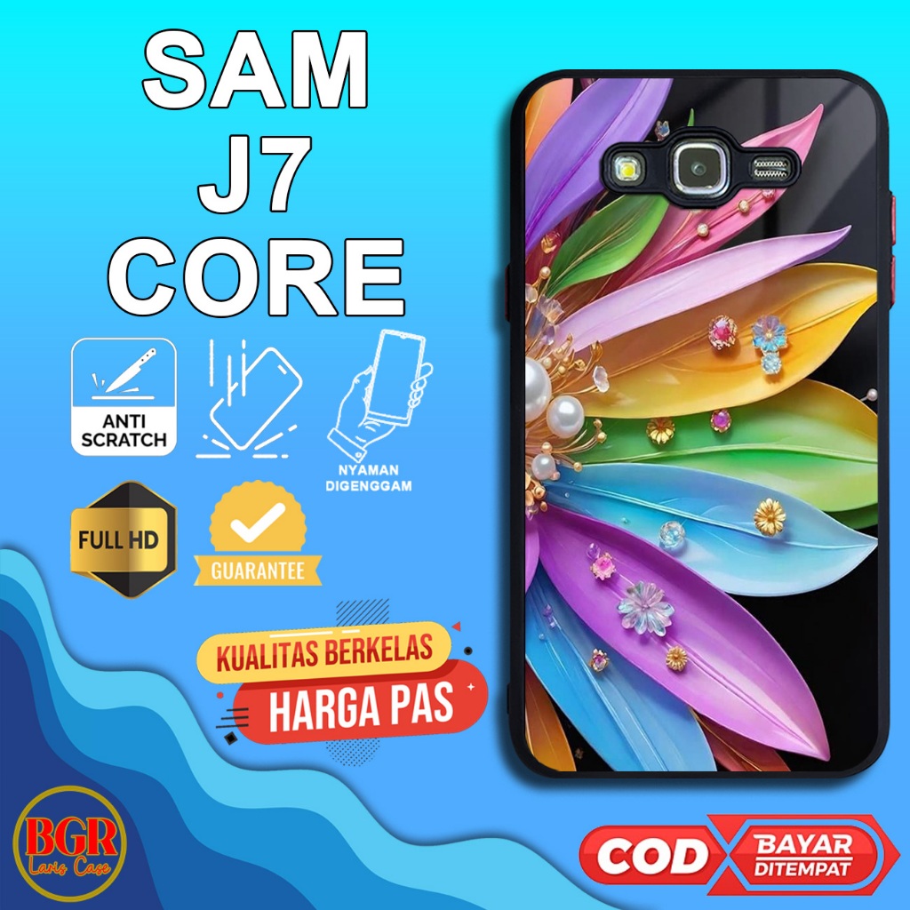 Case Samsung J7 Core Terbaru [Flower] Hardcase Softcase Glossy Bgrlariscase Case Samsung J7 Core
