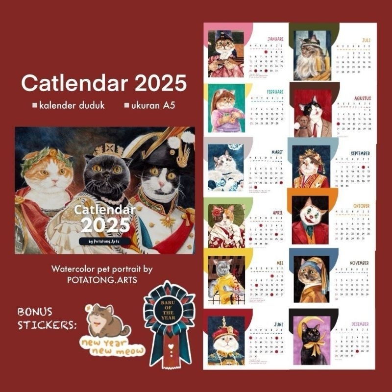 

Catlendar 2025 Kalender Meja Kucing