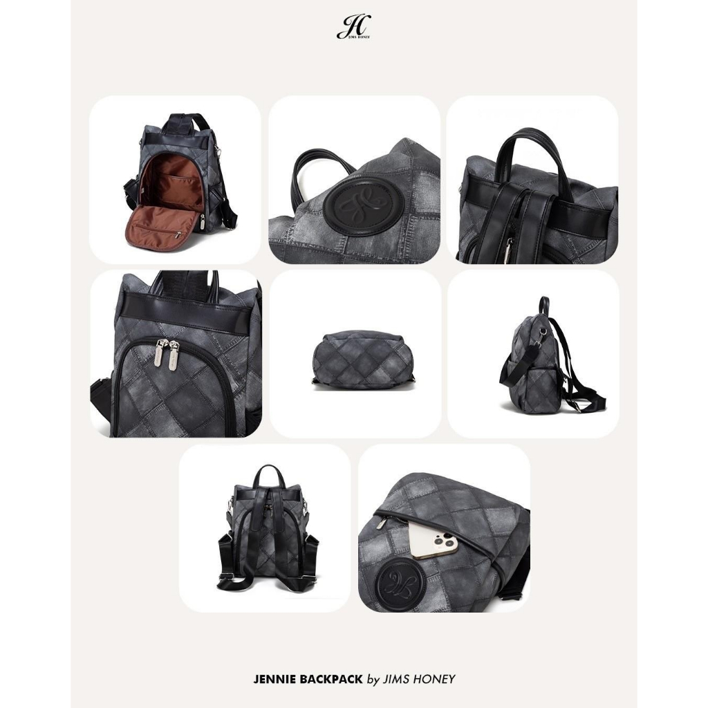 JIMS HONEY JENNIE BACKPACK Tas Ransel Gendong Punggung Wanita Korea Style Terbaru