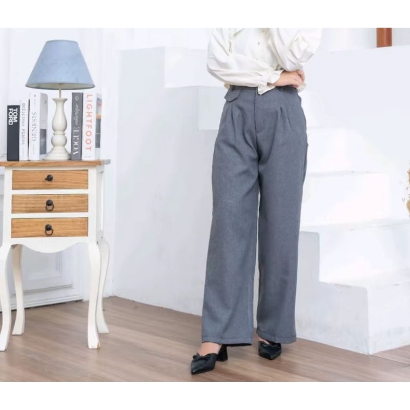 Celana Oro Pants | Celana Oro Pants Highwaist | Oro Pants HighWaist Bahan Semi Wool