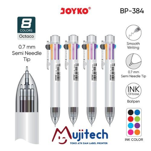 

JOYKO OCTACO 8 COLORS BP 384 BOLPEN 0.7 MM PULPEN CETEK 8 WARNA