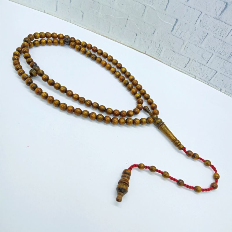 tasbih akar bahar serat emas 6mm S86
