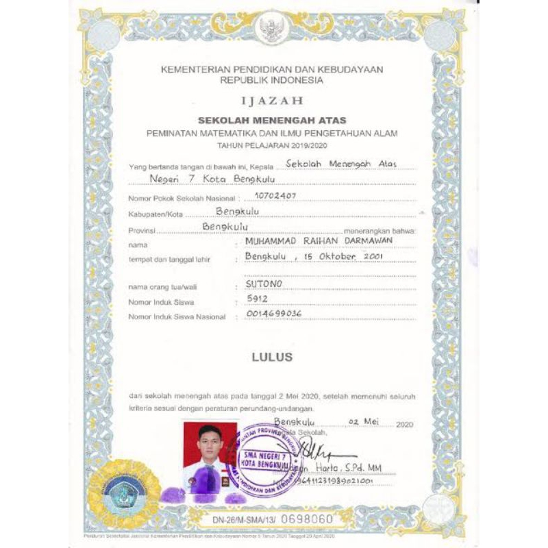 

ijazzaccchhh esemah sederajat