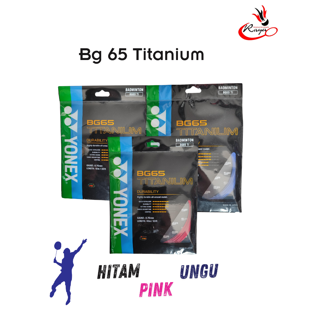 Senar Raket Badminton Yonex BG 65 Titanium Original