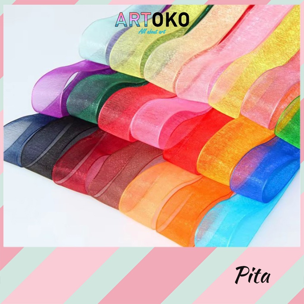 

Pita Organdi Polos 1/2 in Pita Hiasan Kado