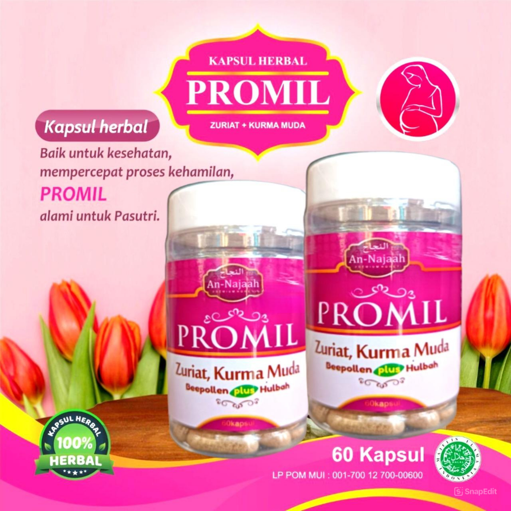 ORIGINAL Zuriat Kapsul PROMIL Plus Kurma Muda Program Kehamilan Buah Zuriat Madu Zuriat PROMILAX 60