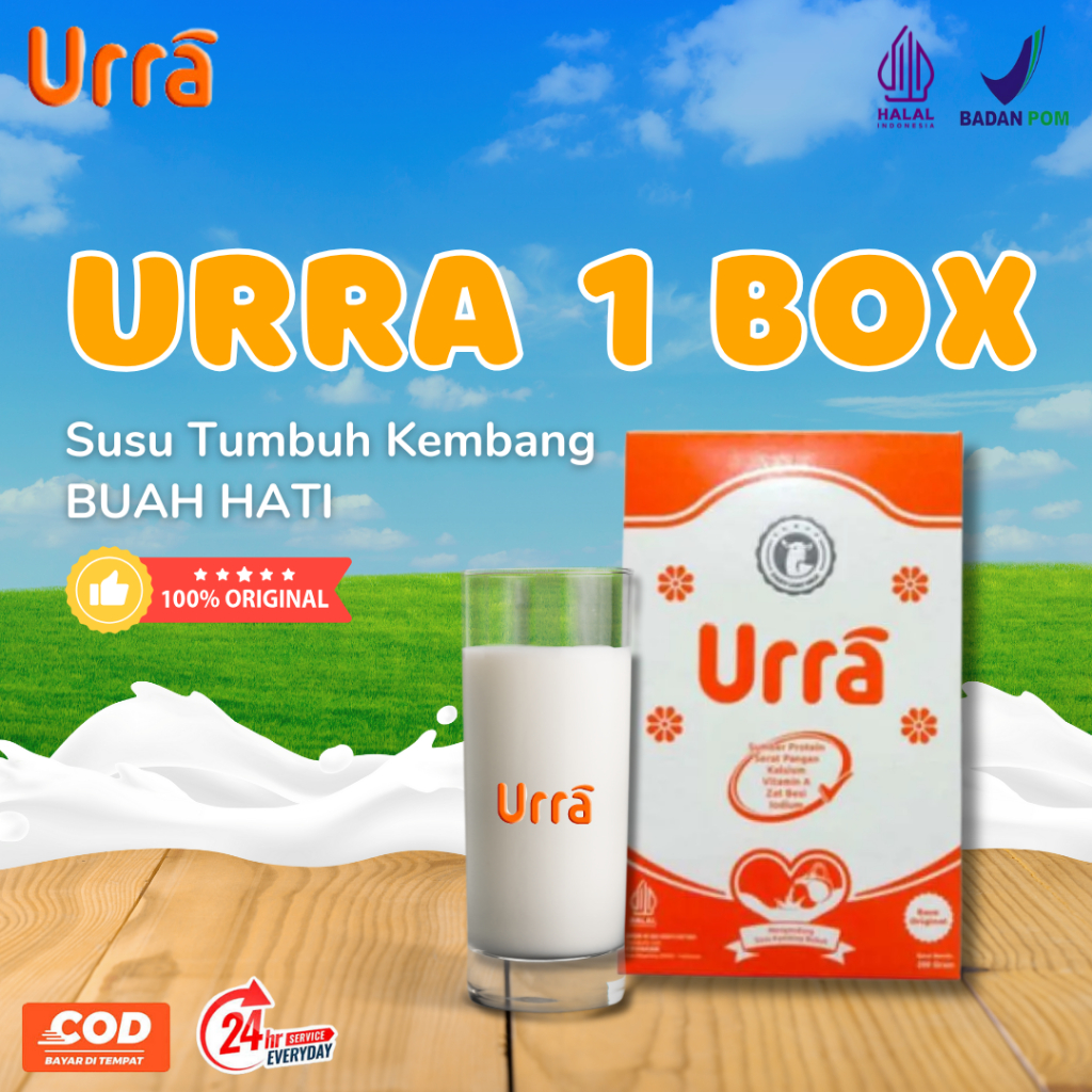 

URRA Susu Kambing Saneen Original Paket 1 Box - Susu Peninggi dan Penambah Berat Badan Anak